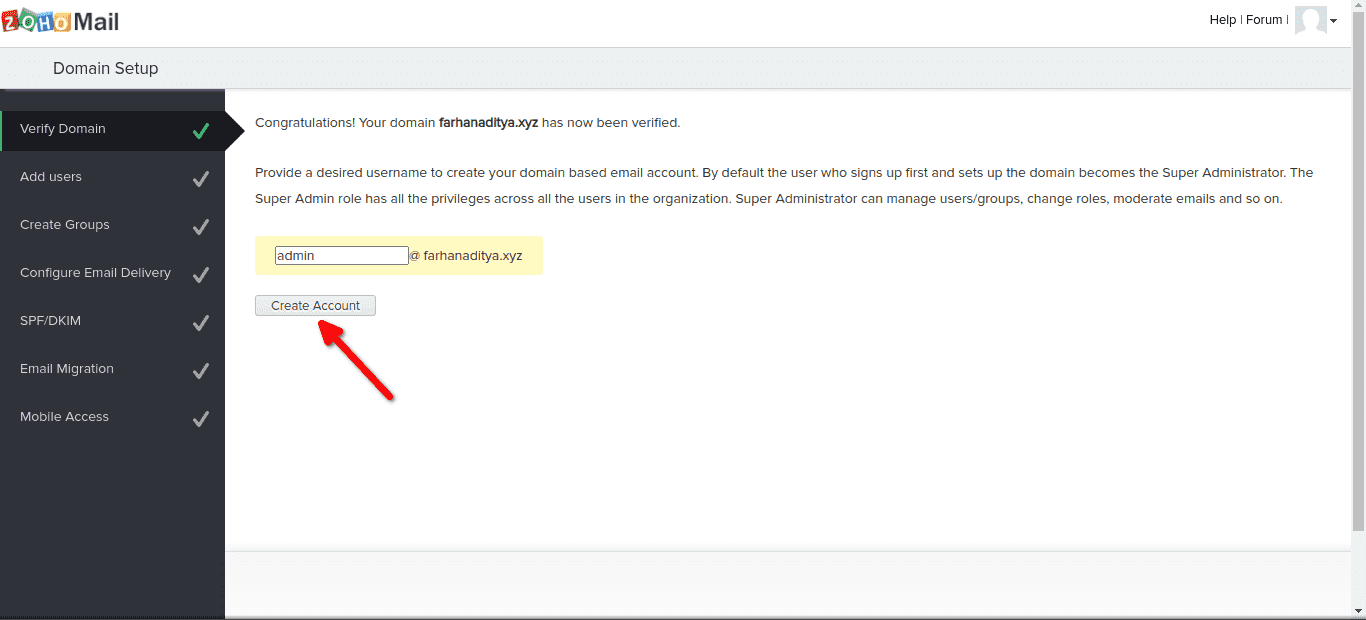 Cara verifikasi domain di Zoho