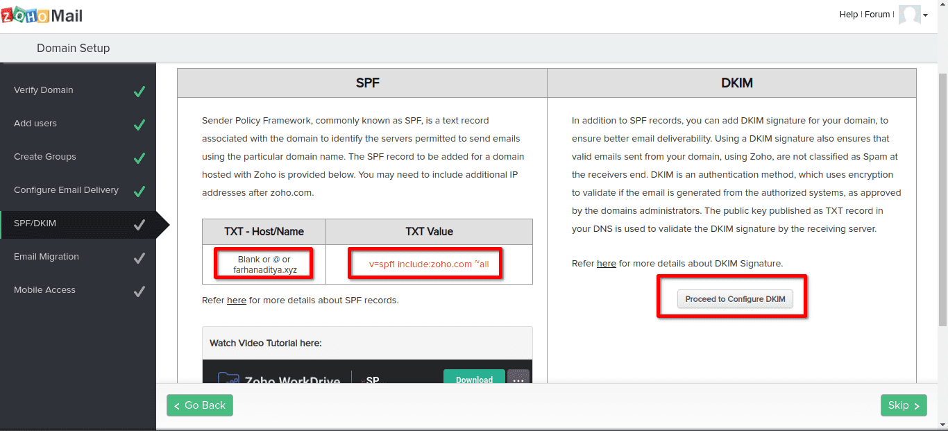 Cara setting email dengan custom domain di Zoho