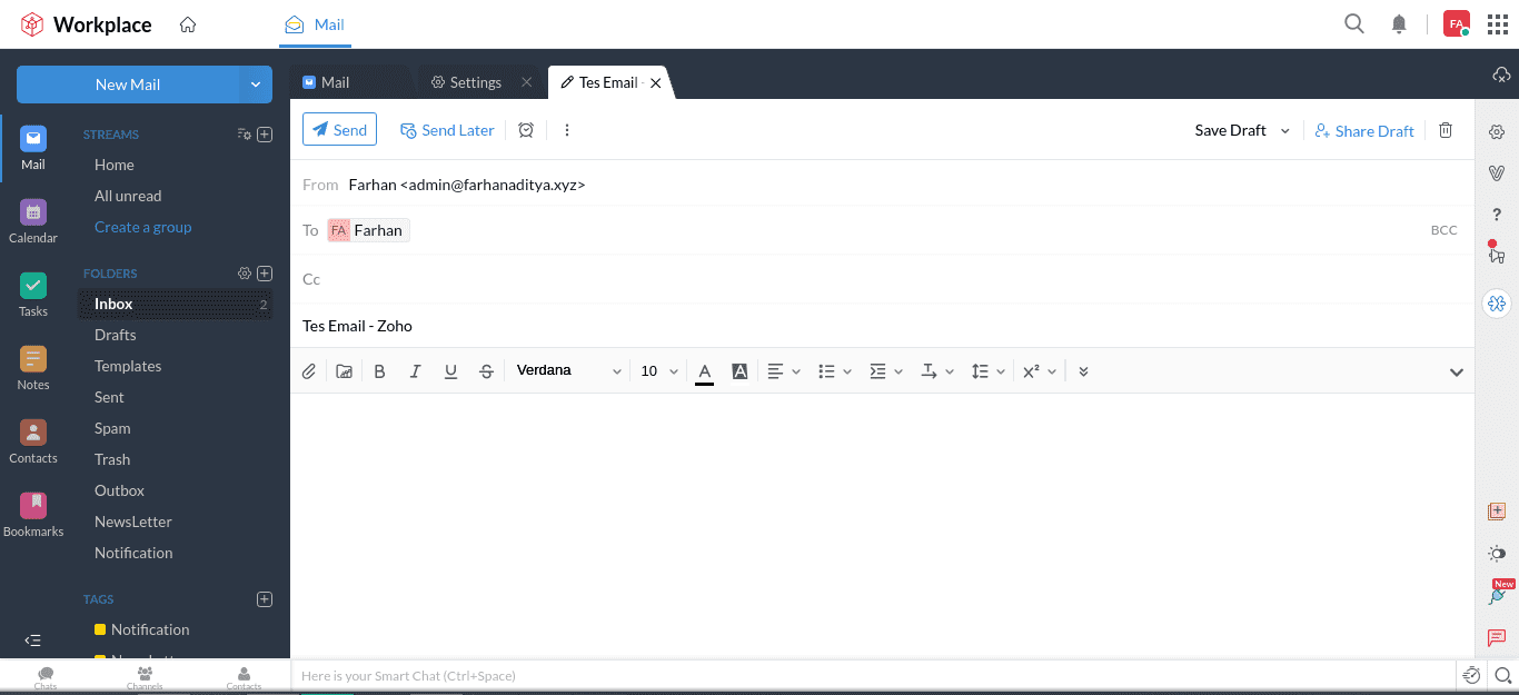 Cara setting email dengan custom domain di Zoho