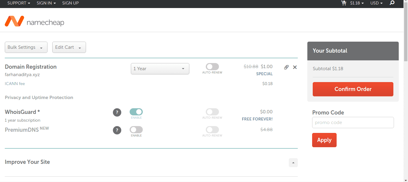 Cara beli domain di Namecheap